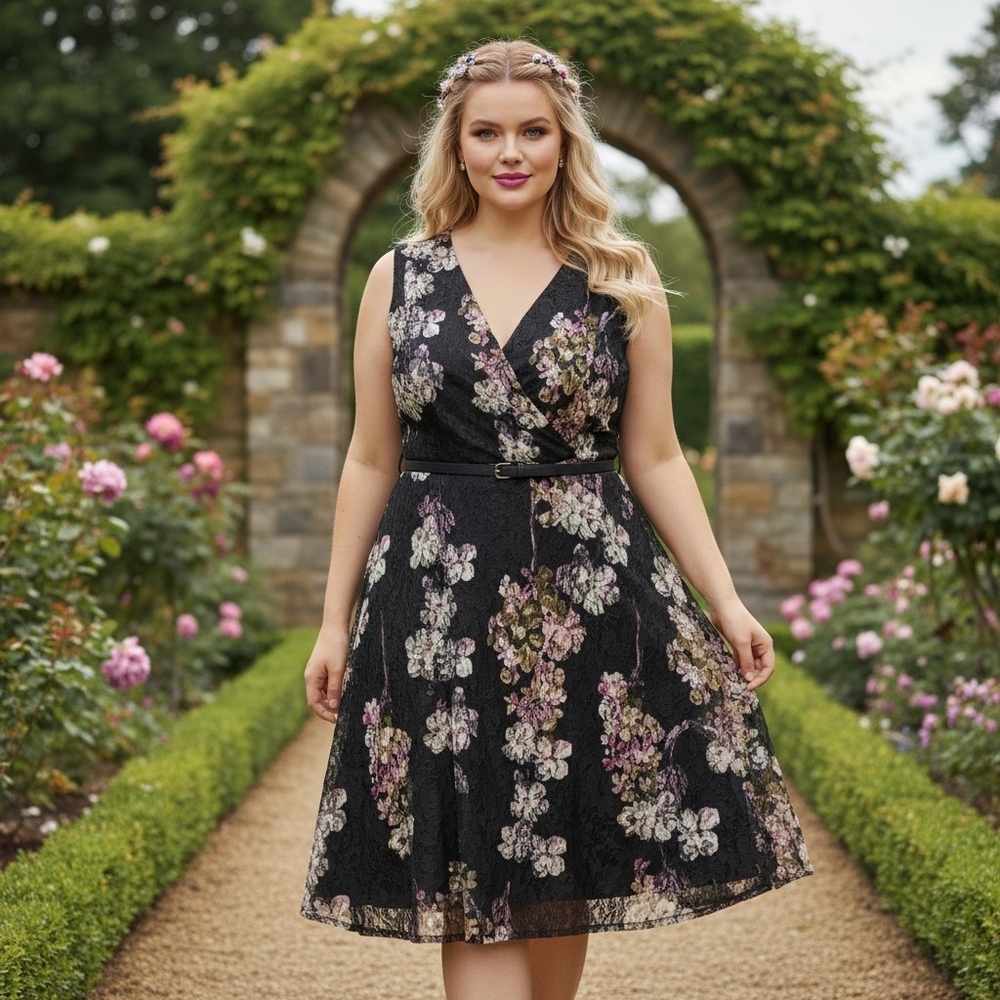 NWOT Danny and Nicole Elegant Floral Dress